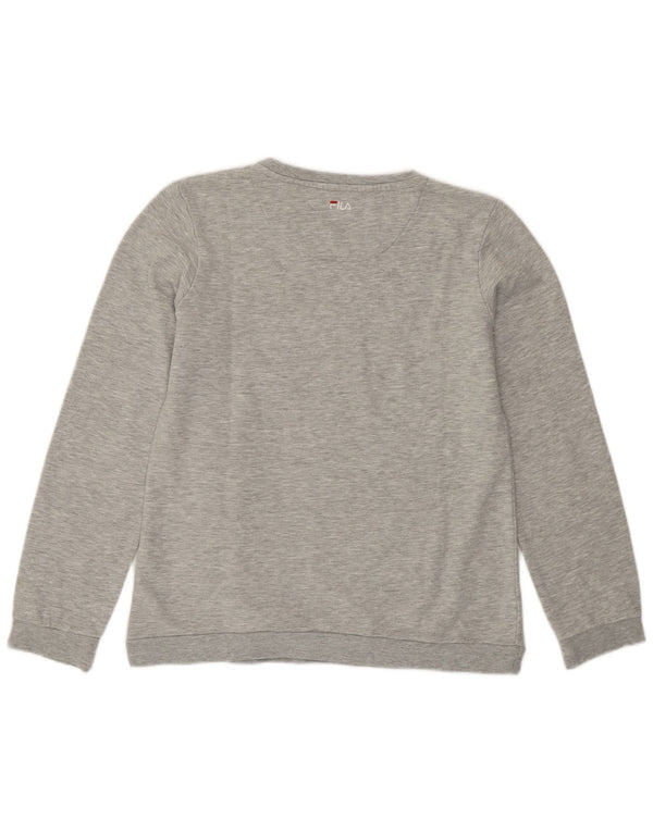 Женский свитер Fila с рисунком UK 16, большой серый хлопок