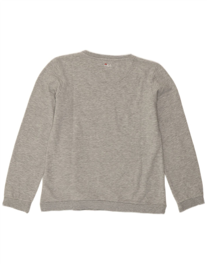 Женский свитер Fila с рисунком UK 16, большой серый хлопок
