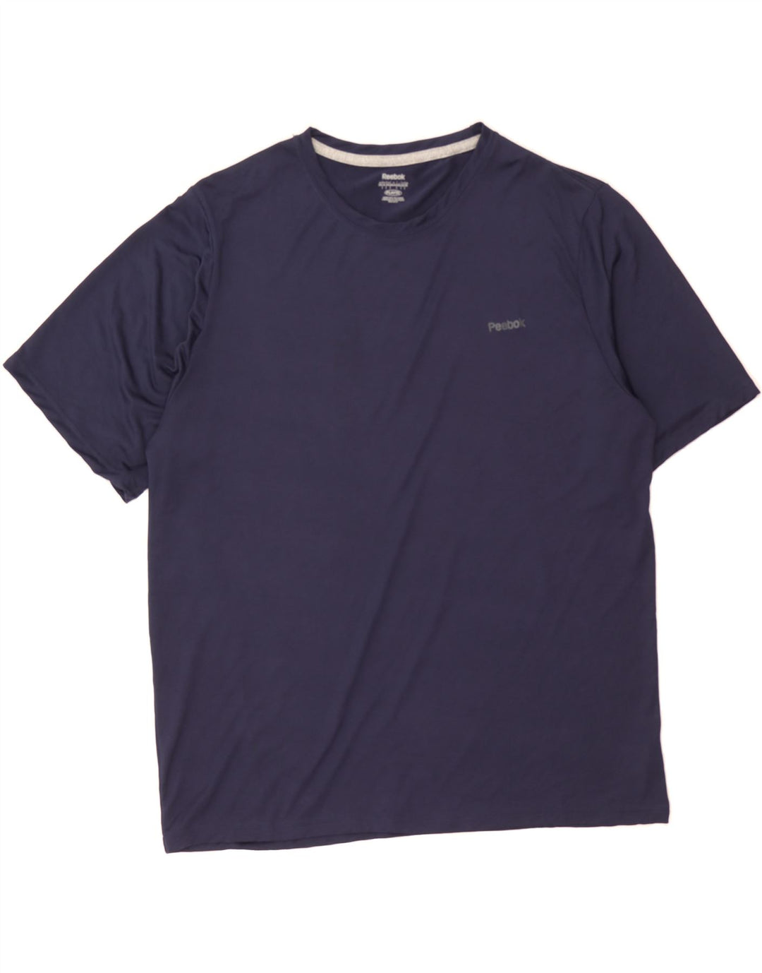 REEBOK Mens T-Shirt Top XL Navy Blue Polyester Vintage Reebok and Second-Hand Reebok from Messina Hembry 