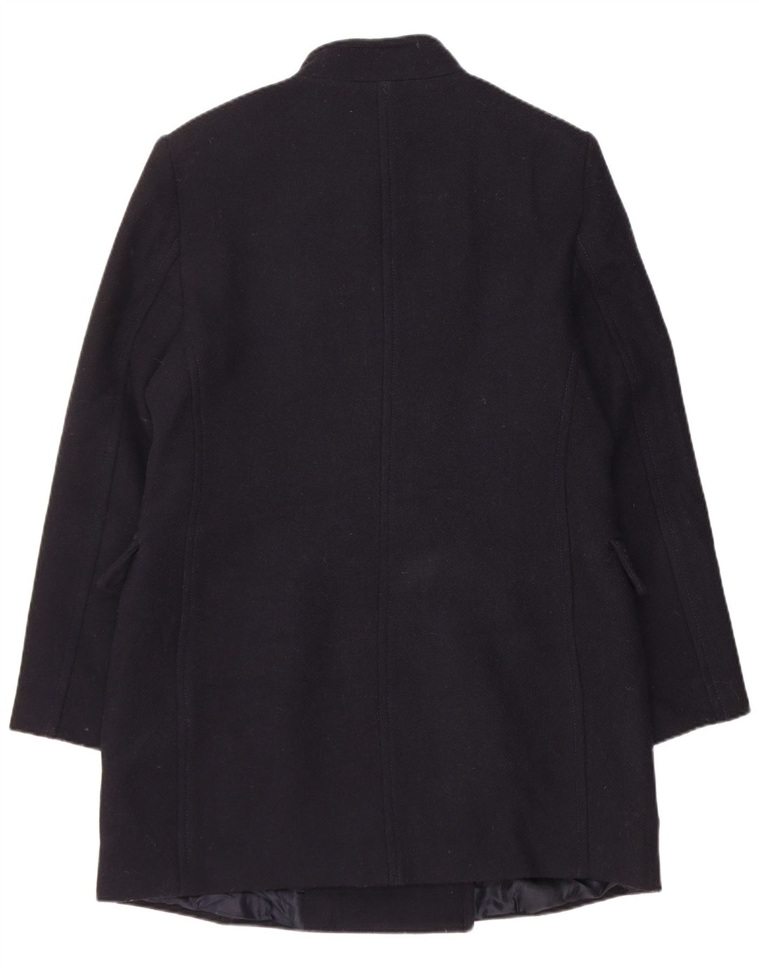 Женское двубортное пальто Zara UK 18 XL из шерсти темно-синего цвета