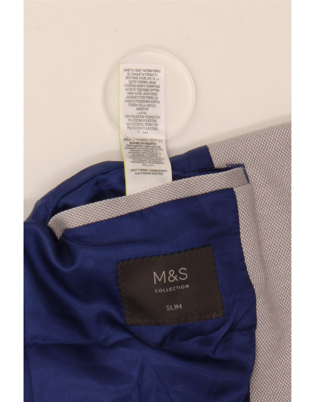 Мужской тонкий пиджак Marks & Spencer с 2 пуговицами, Великобритания 40, большой серый полиэстер