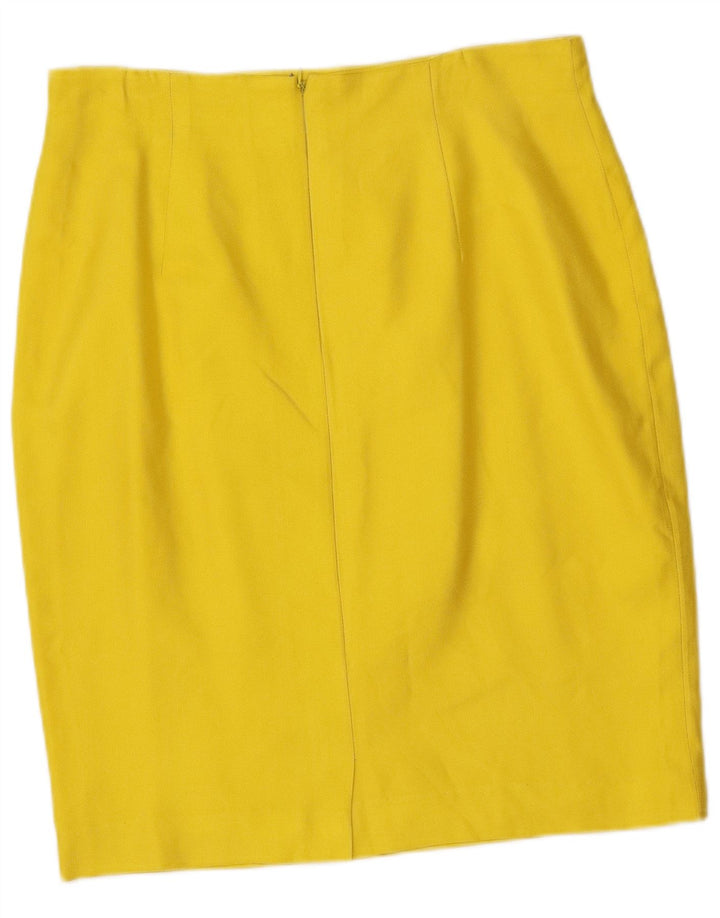 Винтажная женская юбка из 2 предметов на 4 пуговицах IT 46, большая W32, желтый шелк