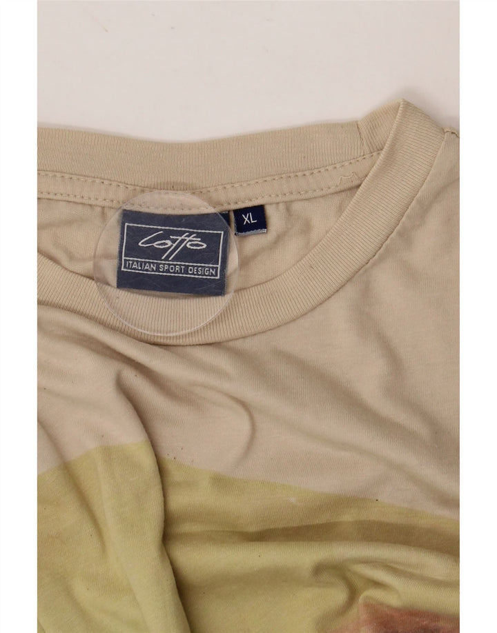 LOTTO Мужская футболка с рисунком Топ XL Бежевый