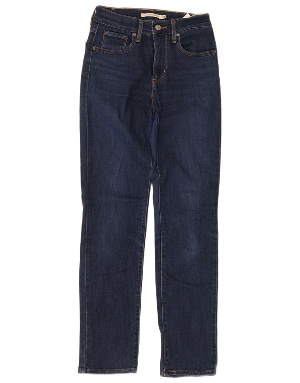 Женские прямые джинсы Levi's 724 с высокой посадкой W24 L28 Темно-синие хлопковые