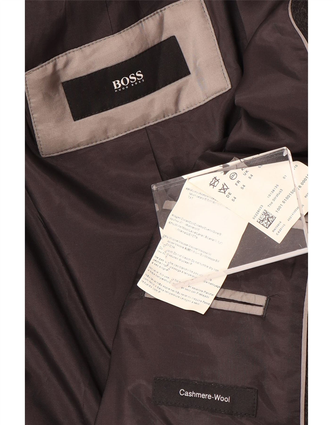 Мужское пальто Hugo Boss EU 54 2XL Серое Шерстяное