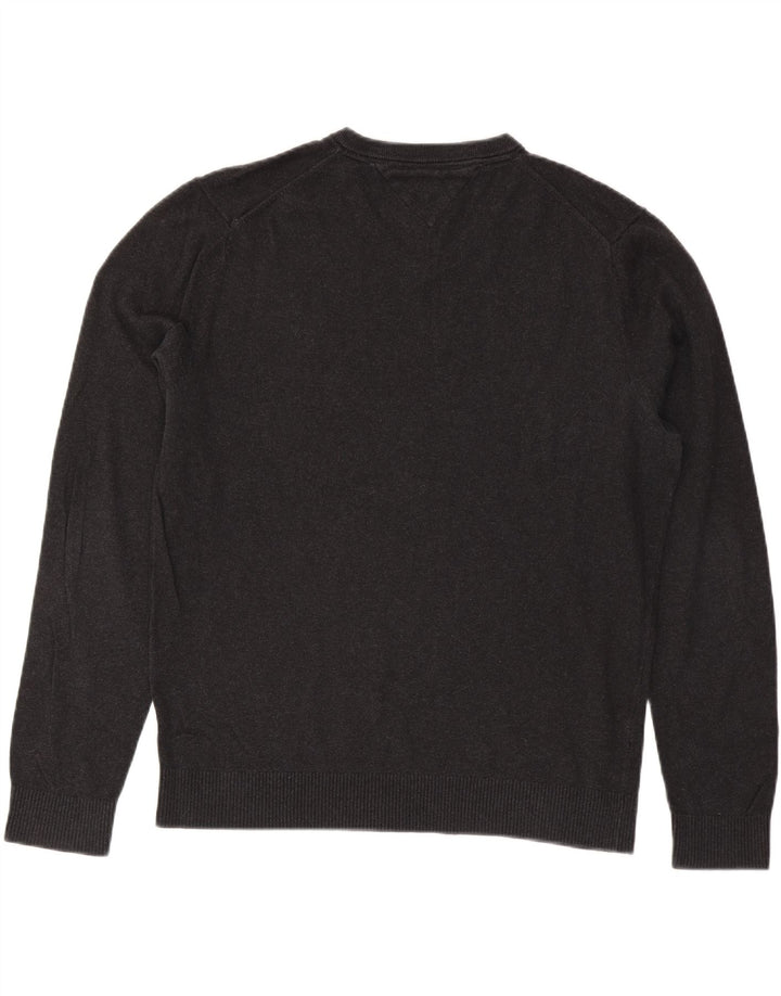 TOMMY HILFIGER Мужской джемпер с v-образным вырезом XL, серый хлопок