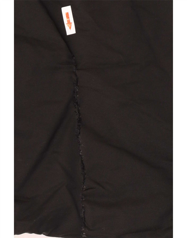 Женская парка Zara UK 14, средний черный хлопок, с капюшоном
