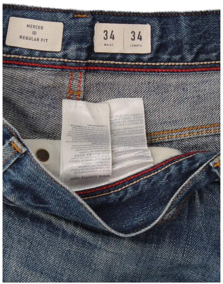 TOMMY HILFIGER Мужские прямые джинсы Mercer Regular Fit W34 L34, синий хлопок