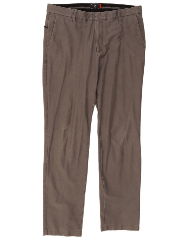 Мужские узкие брюки-чиносы Dockers W34 L31, серые, хлопковые