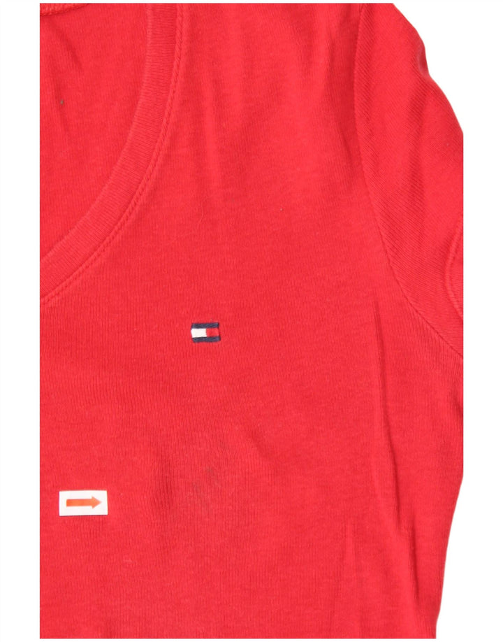 TOMMY HILFIGER Женская футболка Top UK 6 XS Красный Хлопок