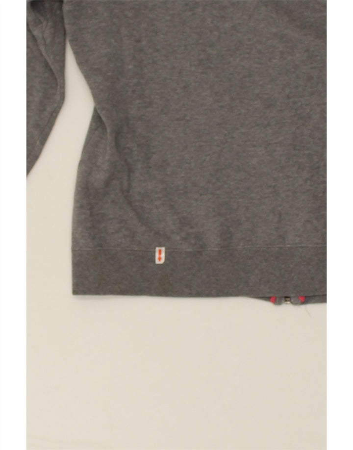 FILA Womens Graphic Zip Hoodie Sweater UK 12 Medium  Grey Cotton | Vintage Fila | Thrift | Second-Hand Fila | Used Clothing | Messina Hembry 
