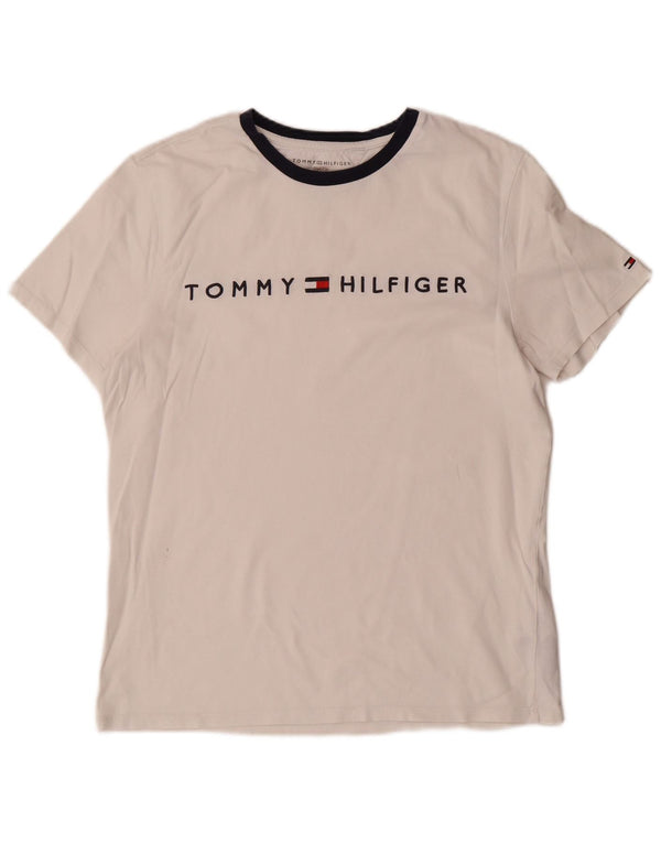 Tommy Hilfiger Mens Graphic T-Shirt Top Medium White