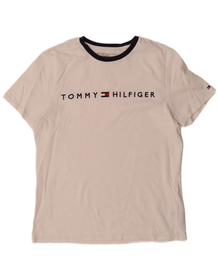 Мужская футболка с рисунком Tommy Hilfiger, средний белый