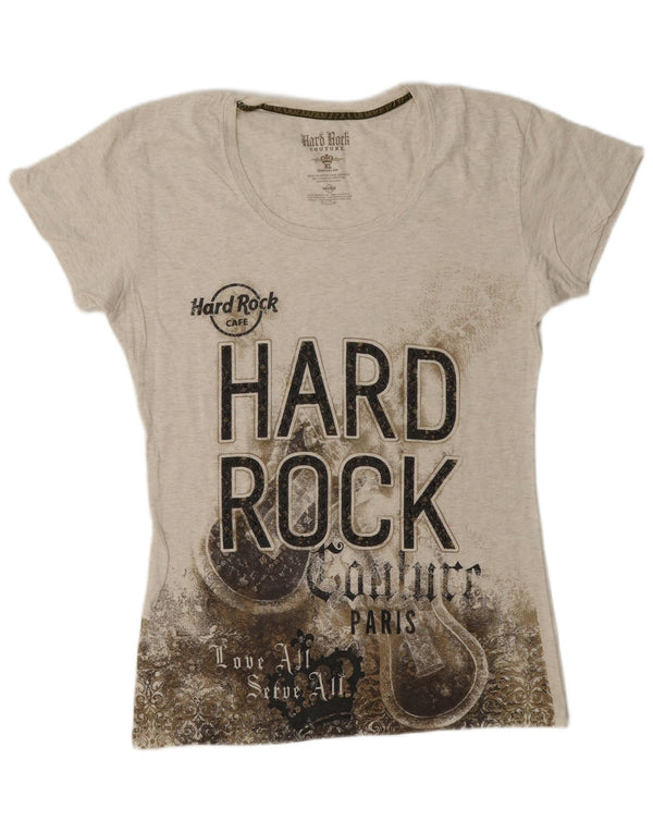 Футболка с рисунком Hard Rock Cafe для девочек Paris, топ 14–15 лет, размер XL, серый в крапинку