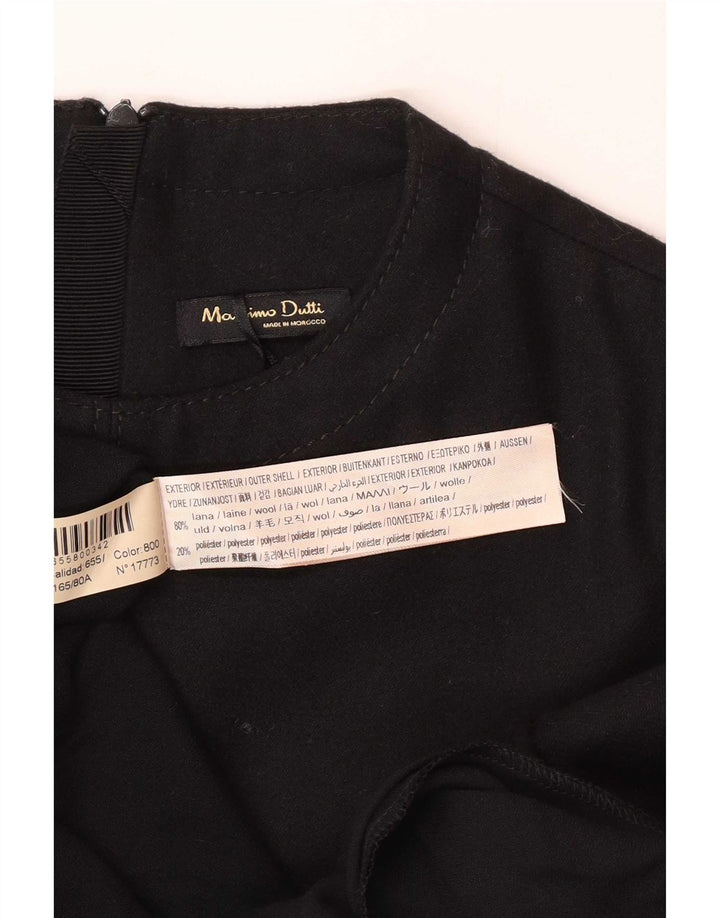 Женское платье макси Massimo Dutti EU 34 2XS, черное, шерсть
