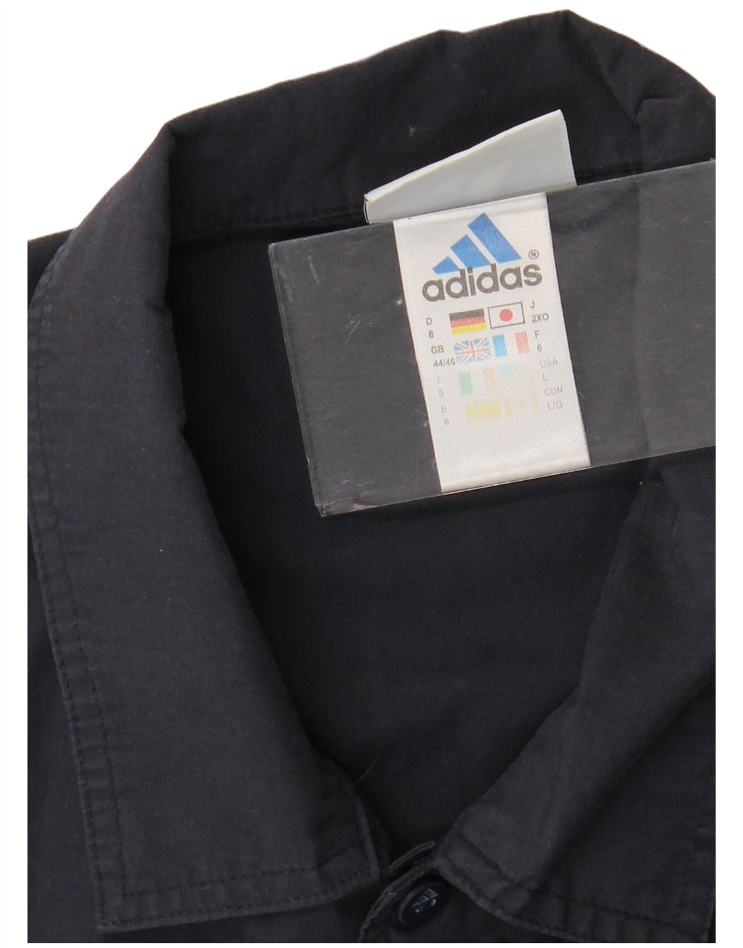 Мужская рубашка с коротким рукавом ADIDAS UK 44/46, большая, темно-синяя, полиэстер