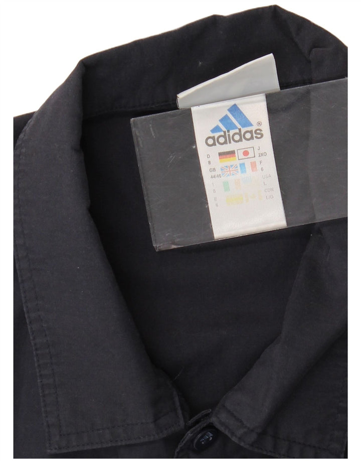Мужская рубашка с коротким рукавом ADIDAS UK 44/46, большая, темно-синяя, полиэстер