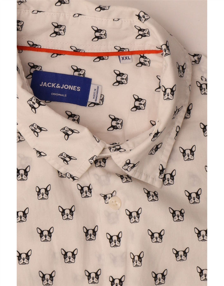 JACK & JONES Мужская рубашка 2XL из хлопка в белые пятна