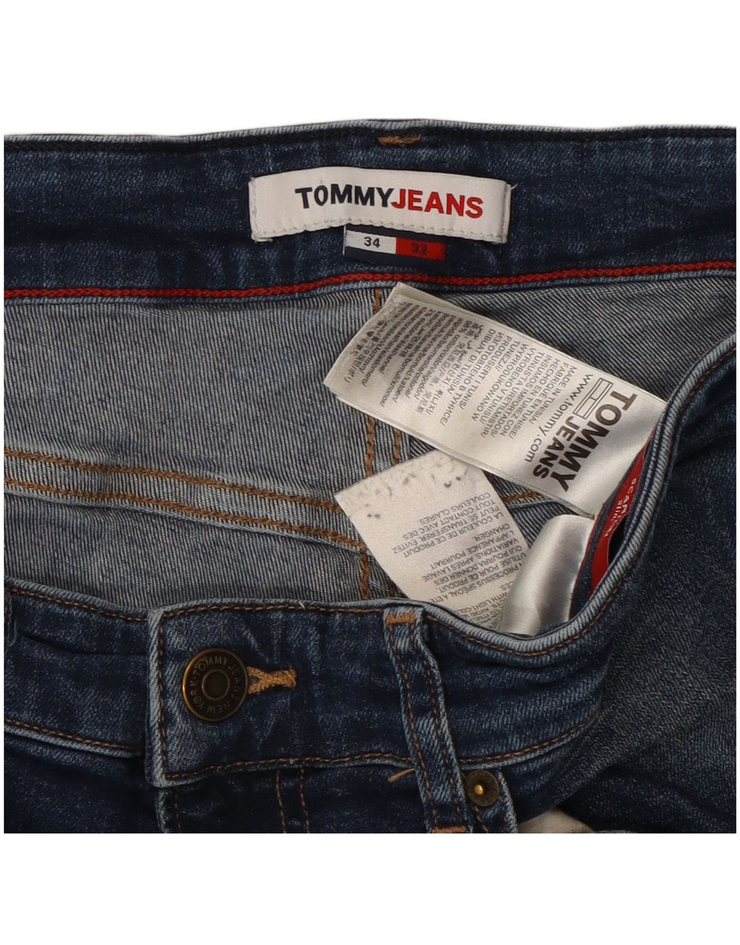 TOMMY HILFIGER Мужские узкие джинсы W34 L32 Синие хлопковые