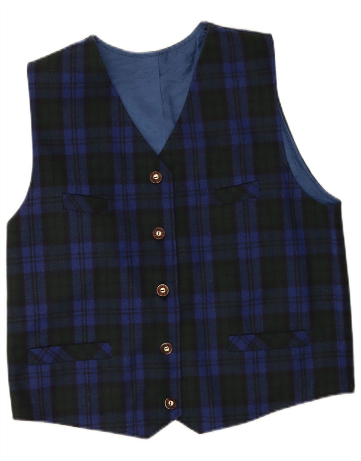 Женский жилет Hammerschmid UK 18 XL синий в клетку из натуральной шерсти