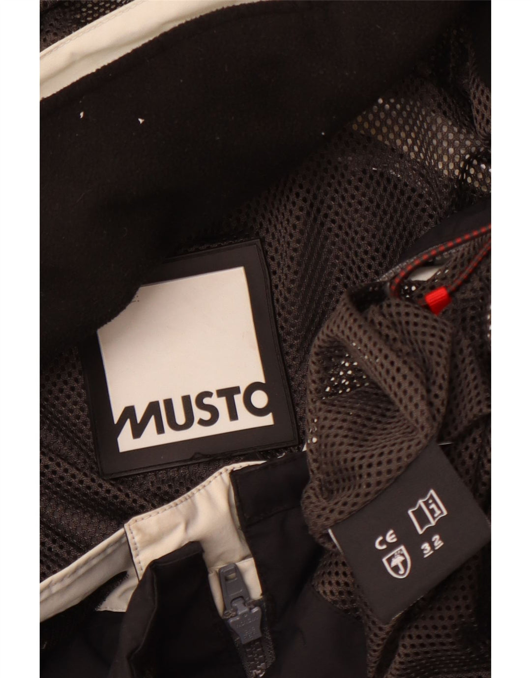 Мужская дождевик Musto с капюшоном UK 40, большой черный полиамид с цветными блоками