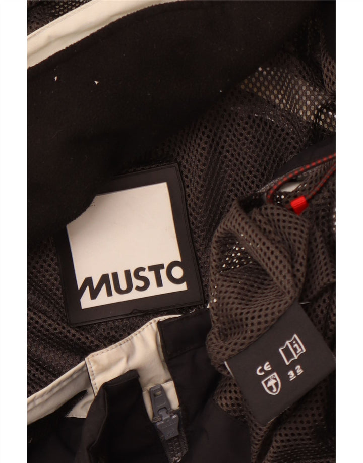 Мужская дождевик Musto с капюшоном UK 40, большой черный полиамид с цветными блоками