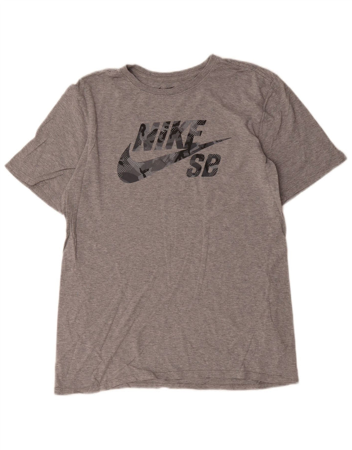 Мужская футболка Nike Athletic Cut с графикой, хлопковый топ среднего серого цвета