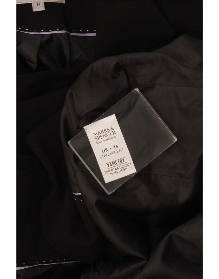 Женский короткий пиджак на 1 пуговице Marks & Spencer UK 14, средний черный