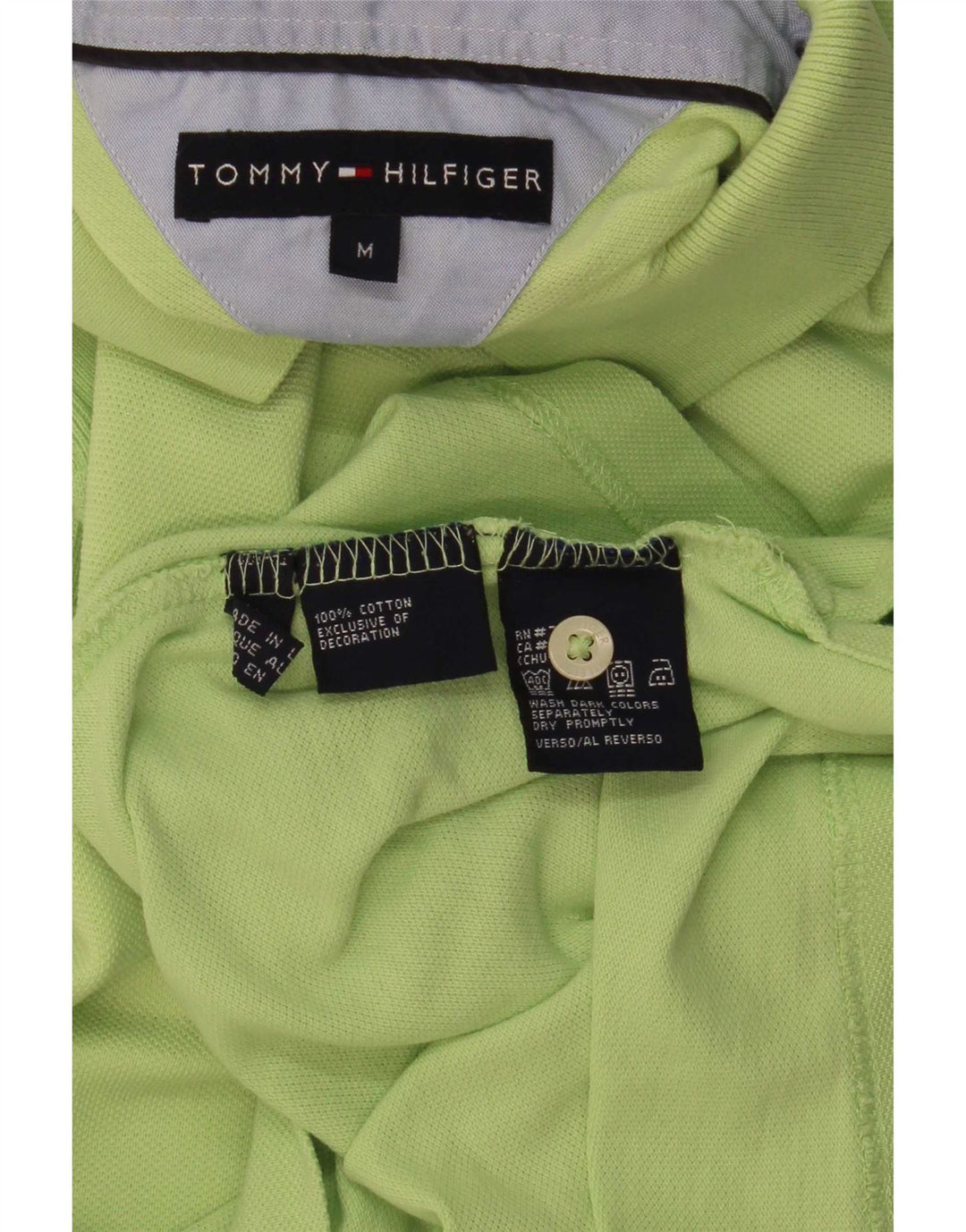Мужская рубашка-поло Tommy Hilfiger, хлопок среднего зеленого цвета