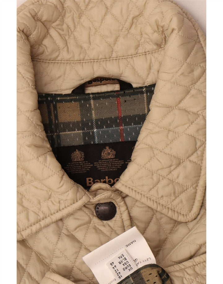 Женское стеганое пальто Barbour UK 16 большое бежевое из полиамида