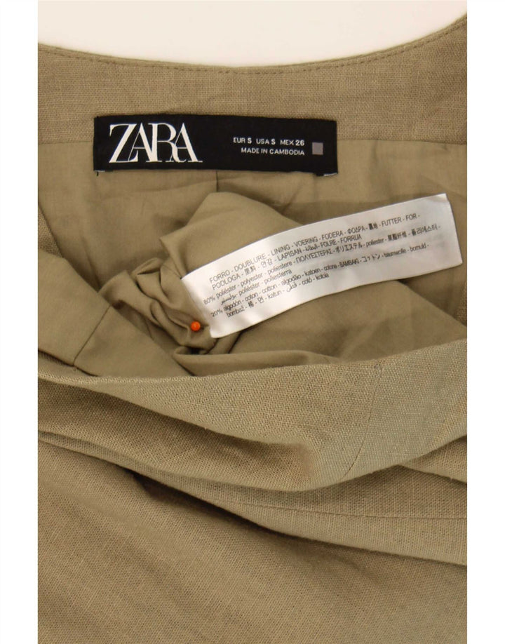 Женский жилет Zara UK 10, маленький, цвет хаки, полиэстер