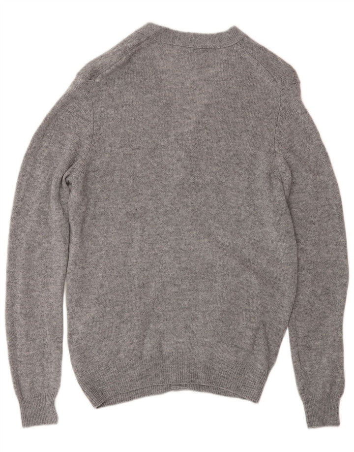 Мужской кардиган-свитер Marks & Spencer, маленький серый в крапинку из овечьей шерсти