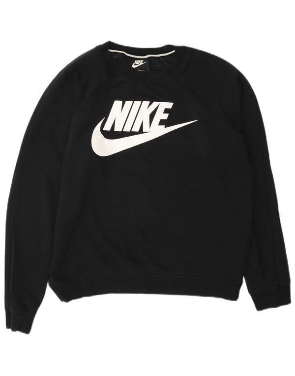 Женский джемпер большого размера с рисунком Nike UK 10, маленький серый хлопковый