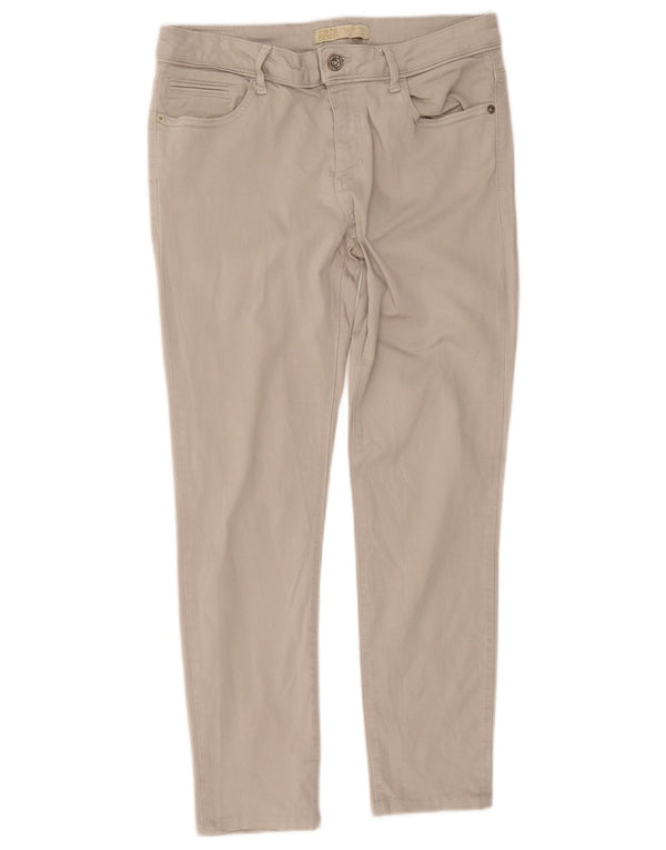 Zara Womens Slim Cropped Trousers EU 44 XL W34 L26 Beige