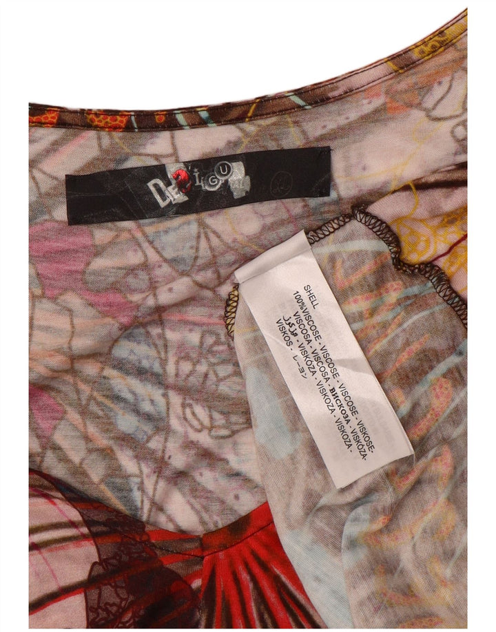 Женская блузка Desigual Top UK 18 XL Разноцветная лоскутная вискоза