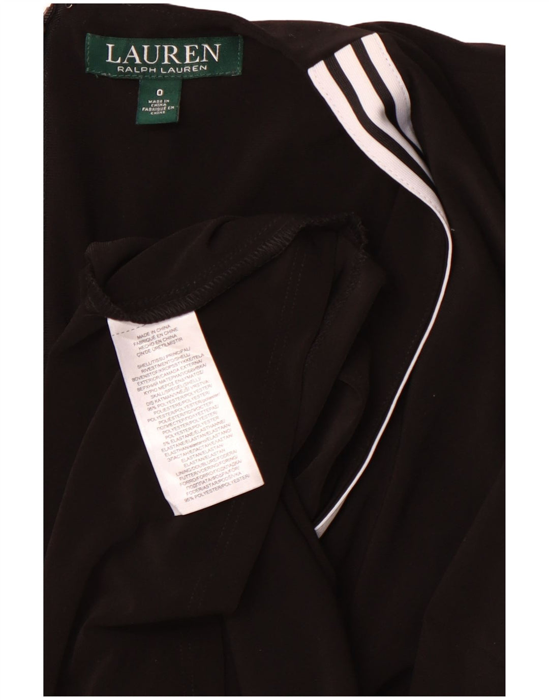 Женское платье с запахом и рукавами 3/4 RALPH LAUREN, США 0 XS, полиэстер в черную полоску