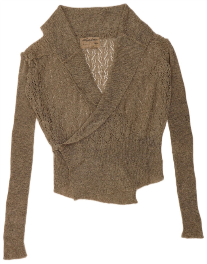 Женский укороченный кардиган оверсайз с запахом ALL SAINTS, размер 12, зеленый