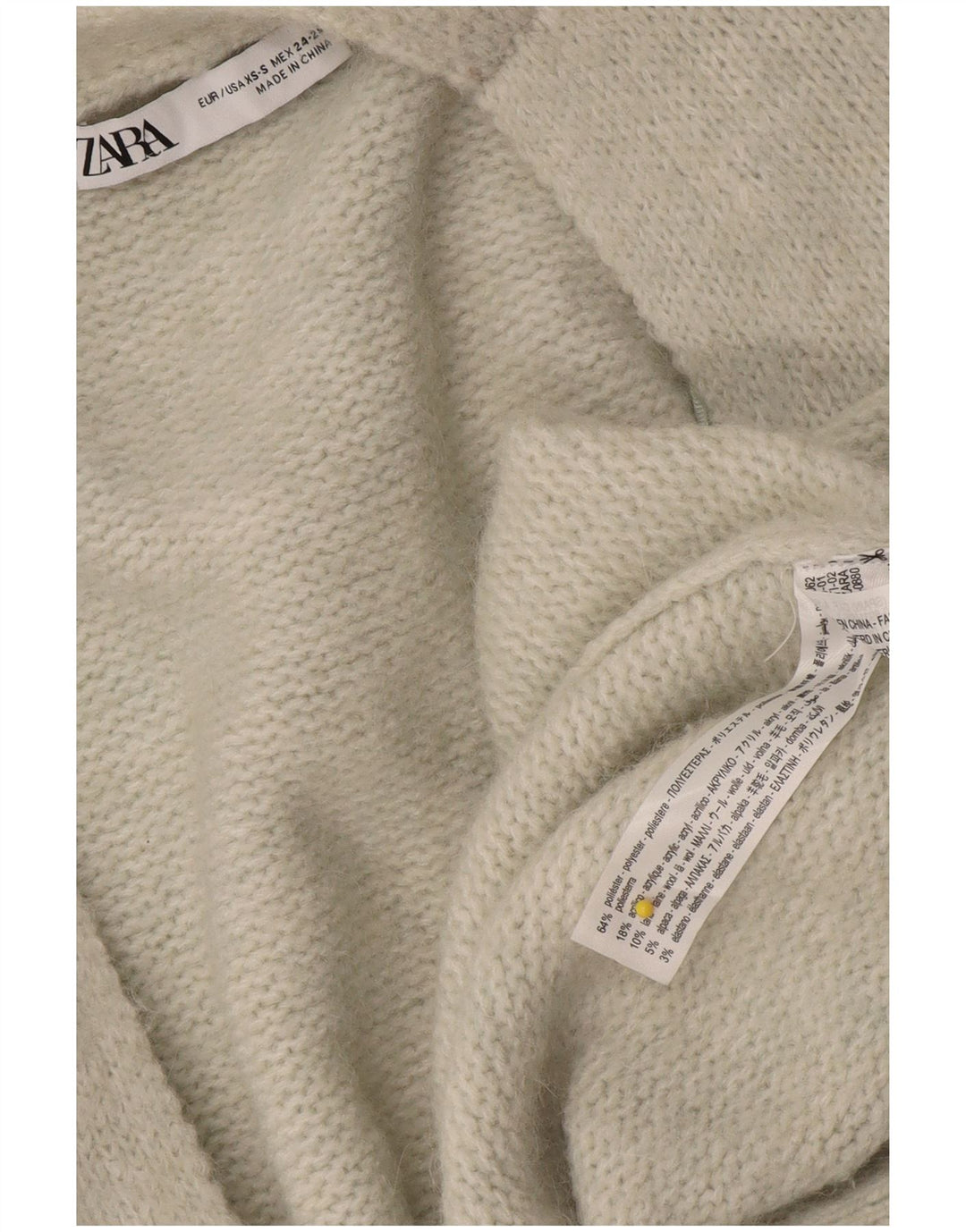Женский длинный длинный открытый кардиган Zara UK 6 XS, серый полиэстер