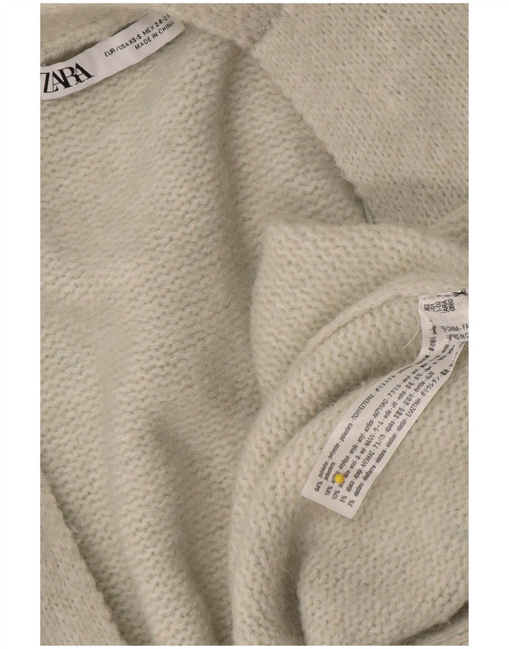Женский длинный длинный открытый кардиган Zara UK 6 XS, серый полиэстер