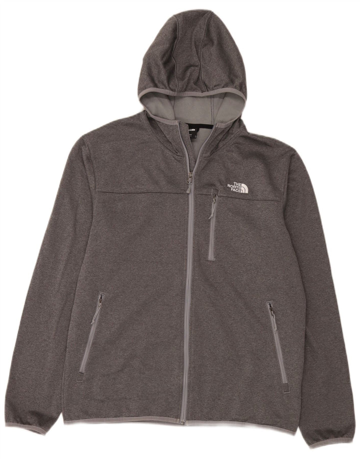 Мужской свитер с капюшоном на молнии The North Face, большой серый полиэстер