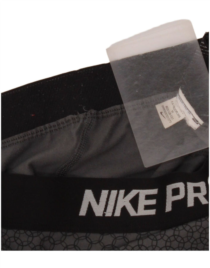 Женские леггинсы с рисунком NIKE UK 12, средний серый цвет с геометрическим узором