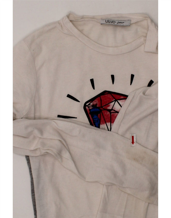 LIU JO JUNIOR Boys Graphic Top Long Sleeve 11-12 Years White Cotton Vintage Liu Jo junior and Second-Hand Liu Jo junior from Messina Hembry 