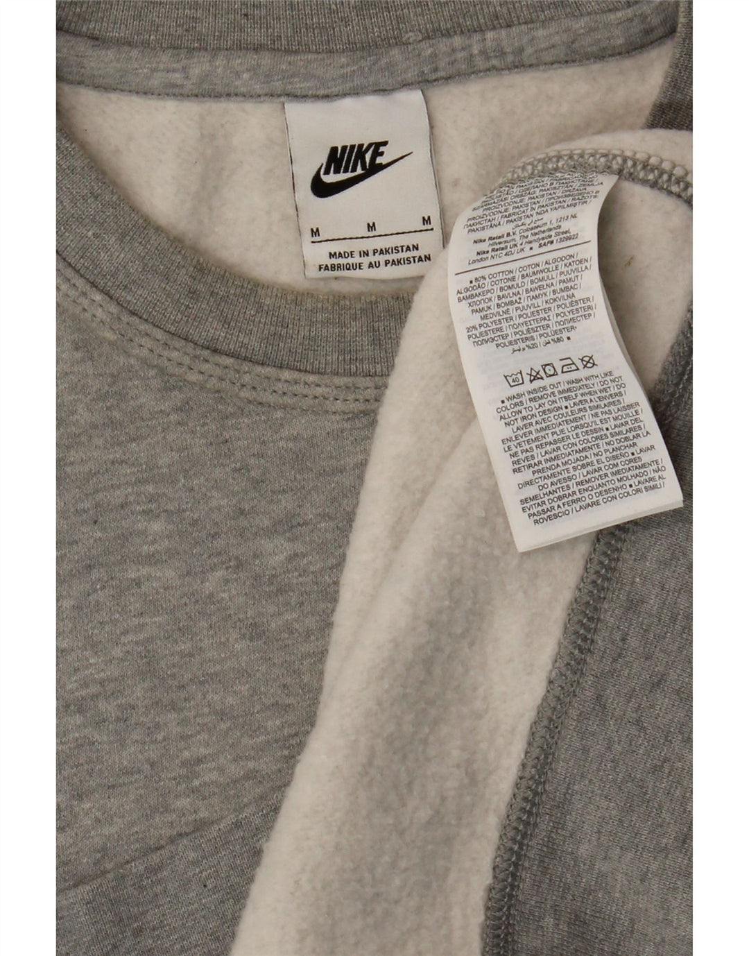 Мужской свитер Nike, хлопковый джемпер среднего серого цвета с крапинками