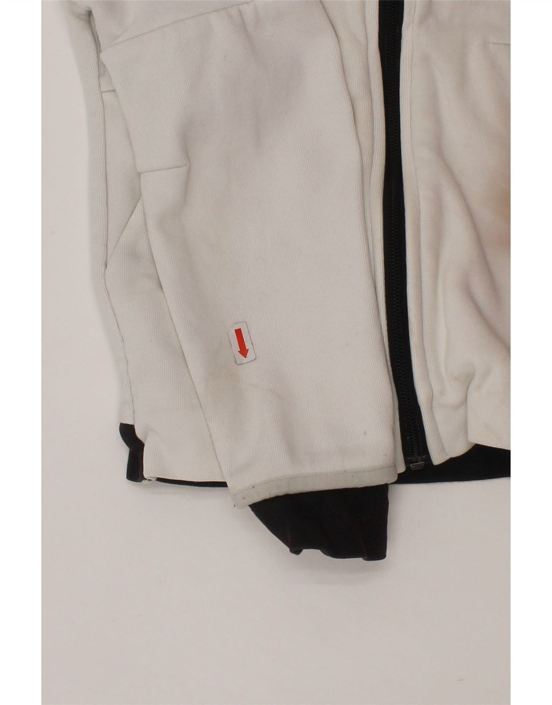 ADIDAS Свитер с капюшоном и молнией на молнии для мальчиков 3–4 лет, белый цвет с блоками