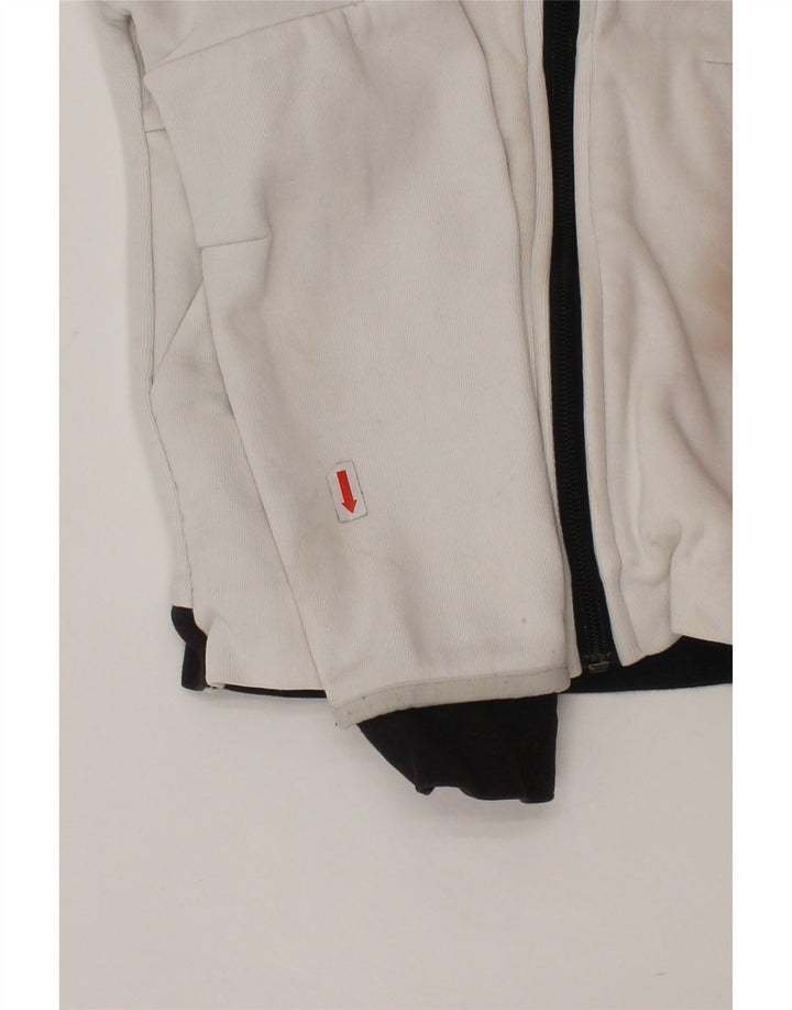 ADIDAS Свитер с капюшоном и молнией на молнии для мальчиков 3–4 лет, белый цвет с блоками