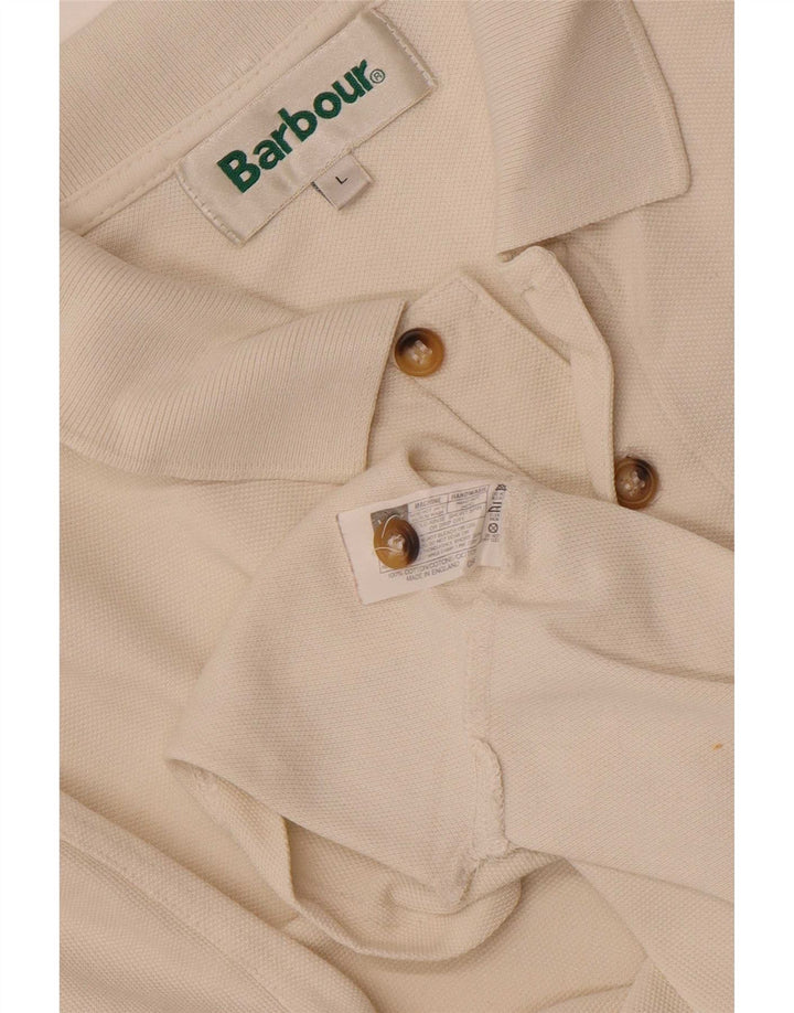 Мужская рубашка-поло Barbour большого размера из белого хлопка