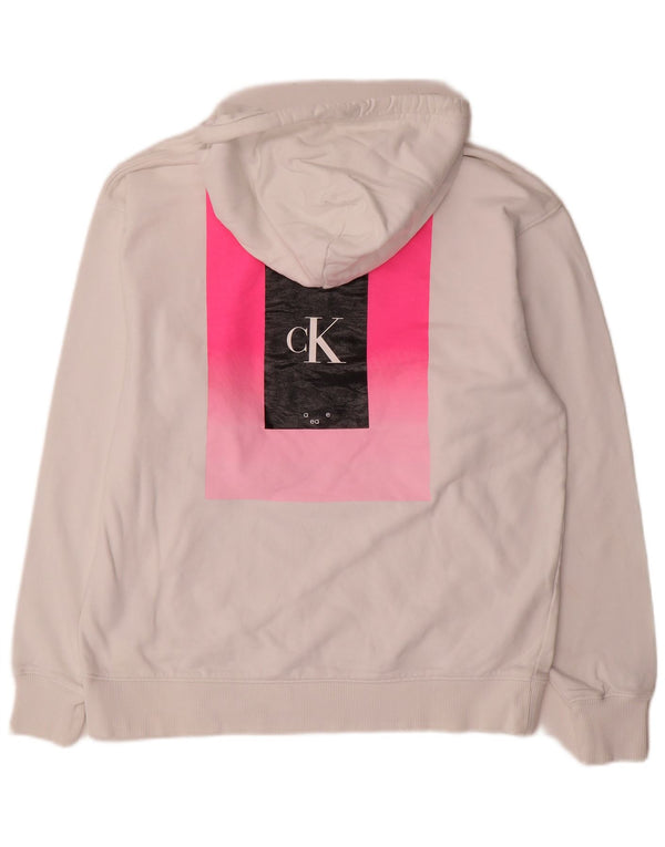 Женский джемпер с капюшоном большого размера Calvin Klein Jeans UK 10, маленький белый