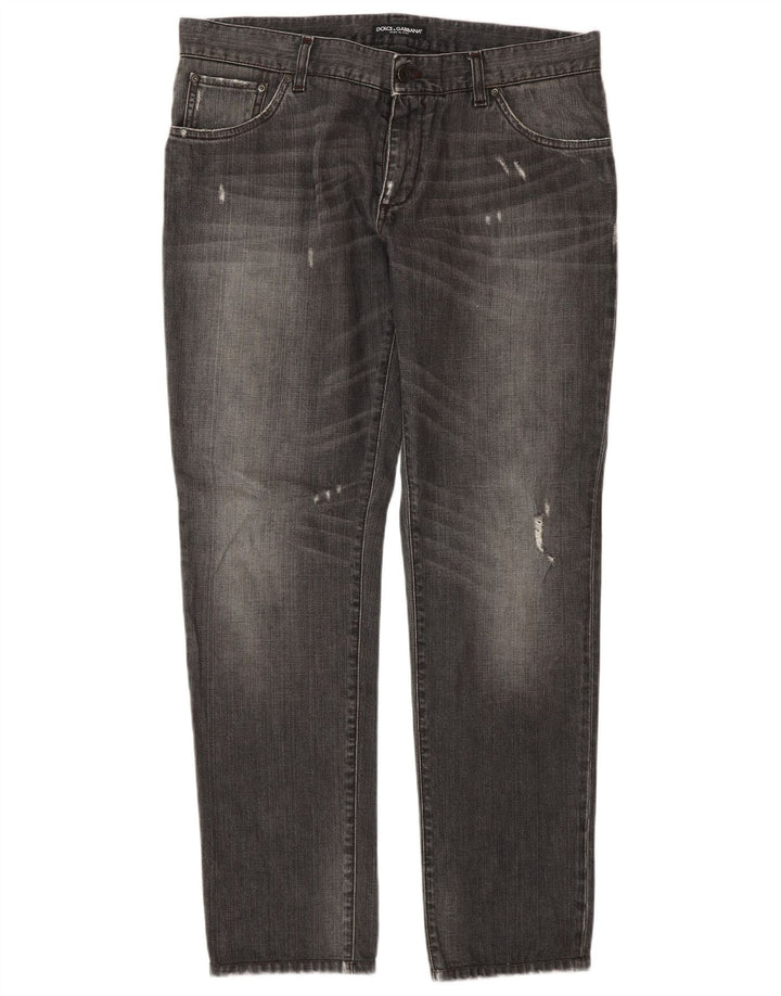 Женские прямые джинсы Dolce & Gabbana IT 50 XL W36 L32 Серые