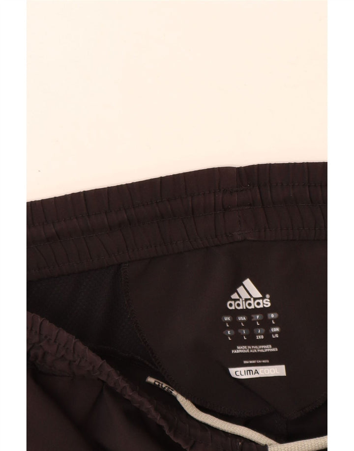 Мужские спортивные шорты Adidas Climacool, большие черные полиэстер с цветными блоками