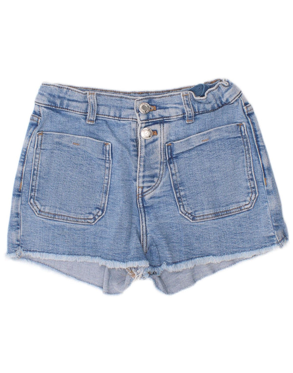 Zara Girls Denim Shorts 8-9 Years W24 Blue Cotton